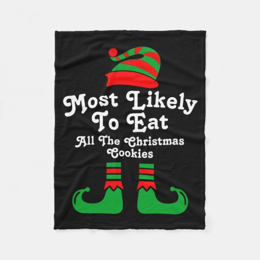 Funny Family Christmas Most Likely To Elf  Fleece Deken (Voorkant)