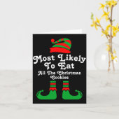 Funny Family Christmas Most Likely To Elf Kaart (Gele Bloem)