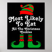 Funny Family Christmas Most Likely To Elf Poster (Voorkant)