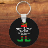 Funny Family Christmas Most Likely To Elf Sleutelhanger (Voorkant)