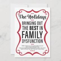 Funny Family Dysfunction Holiday Card met foto's