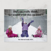 Funny Family Foto laat kerstfeest Hilarious Briefkaart (Voorkant)