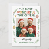 Funny Family Fun Customizable Christmas Card Feestdagenkaart (Voorkant)