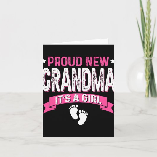 Funny Family Gender Reveal Proud New Grandma It's  Kaart (Voorkant)