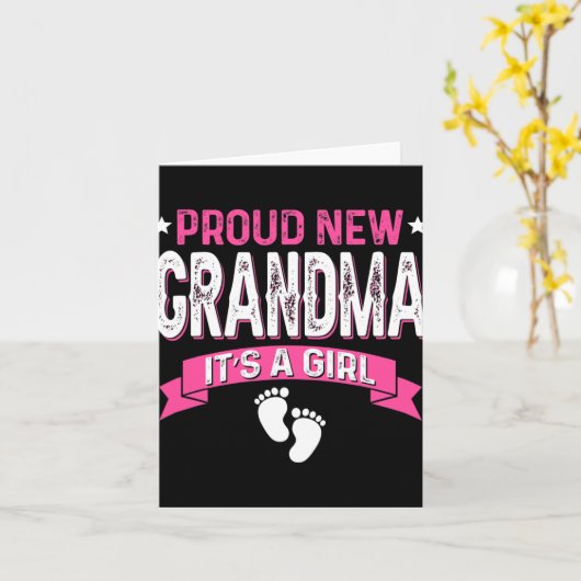 Funny Family Gender Reveal Proud New Grandma It's  Kaart (Gele Bloem)