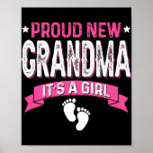 Funny Family Gender Reveal Proud New Grandma It's  Poster (Voorkant)