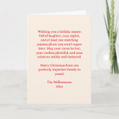 Funny Family Greeting Message Letter Christmas Feestdagen Kaart (Voorkant)