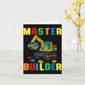 Funny Family Master Builder Building Bricks Blocks Kaart (Gele Bloem)