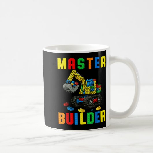 Funny Family Master Builder Building Bricks Blocks Koffiemok (Rechts)