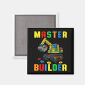 Funny Family Master Builder Building Bricks Blocks Magneet (Voorkant / Achterkant)