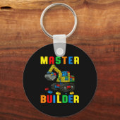 Funny Family Master Builder Building Bricks Blocks Sleutelhanger (Voorkant)