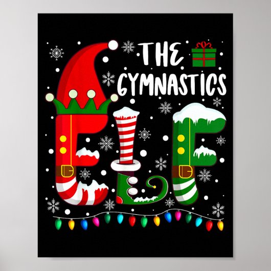 Funny Family Matching Pajamas Gymnastics Elf Chris Poster (Voorkant)