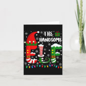 Funny Family Matching Pajamas Handsome Elf Christm Kaart (Voorkant)