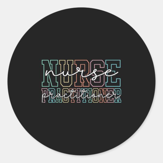 Funny Family Nurse Practitioner Np Nursing Day Nur Ronde Sticker (Voorkant)