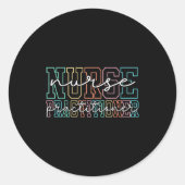 Funny Family Nurse Practitioner Np Nursing Day Nur Ronde Sticker (Voorkant)