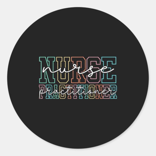 Funny Family Nurse Practitioner Np Nursing Day Nur Ronde Sticker (Voorkant)
