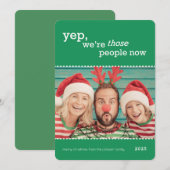 Funny Family Photo Christmas Card Feestdagenkaart (Voorkant / Achterkant)