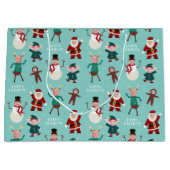 Funny Family Photo Holiday Gift Bag Groot Cadeauzakje (Voorkant)