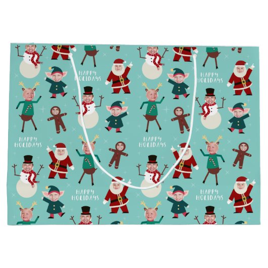 Funny Family Photo Holiday Gift Bag Groot Cadeauzakje (Achterkant)