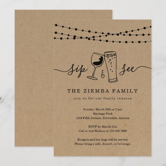 Funny Family Reunion Uitnodiging (Voorkant / Achterkant)