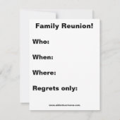 Funny Family Reunion-uitnodigingen Kaart (Achterkant)