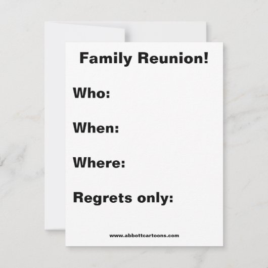 Funny Family Reunion-uitnodigingen Kaart (Achterkant)