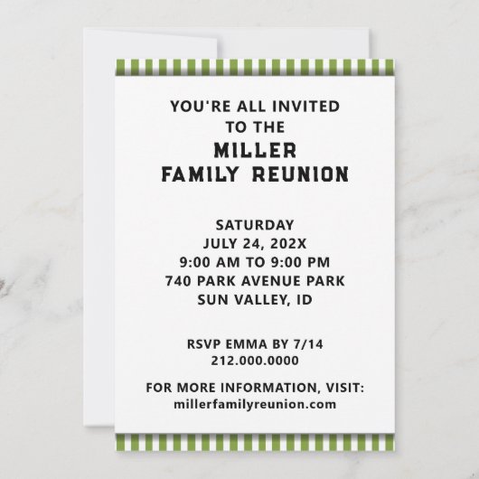 Funny Family Reunion-uitnodigingen Kaart (Achterkant)