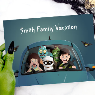 Funny Family Vacation Halloween Briefkaart