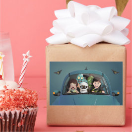 Funny Family Vacation Halloween Nightmare Rechthoekige Sticker