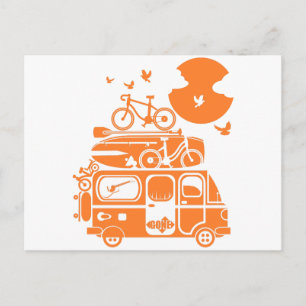 Funny family vakantion campervan briefkaart