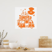 Funny family vakantion campervan poster (Keuken)