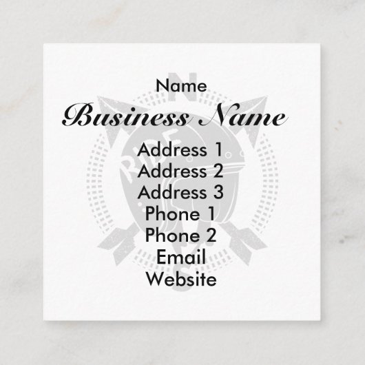 Funny family vakantion campervan vierkante visitekaartje (Achterkant)