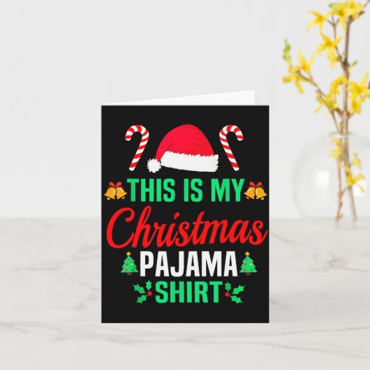 Funny Family Xmas Men Women Kids This Is My Christ Kaart (Gele Bloem)