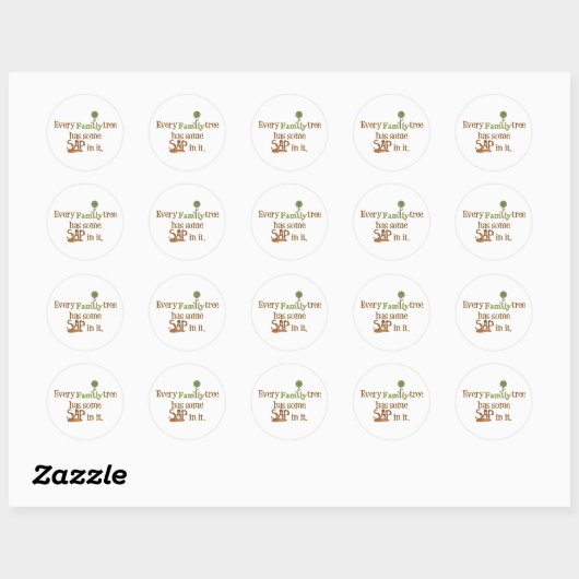 Funny FamilyTree Ronde Sticker (Vel)