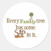 Funny FamilyTree Ronde Sticker (Voorkant)
