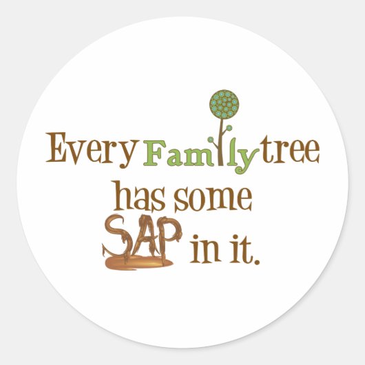 Funny FamilyTree Ronde Sticker (Voorkant)