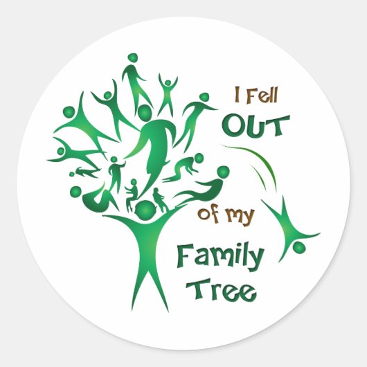 Funny FamilyTree Ronde Sticker (Voorkant)
