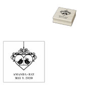 Funny Fancy Birds Cage Couple Wedding Rubberstempel (Gestempeld)