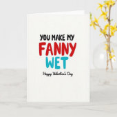 Funny Fanny Wet Valentines Day Card Kaart (Gele Bloem)
