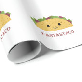 Funny Fantastaco Taco Pun Cute Kawaii Taco Cadeaupapier (Rol Hoek)
