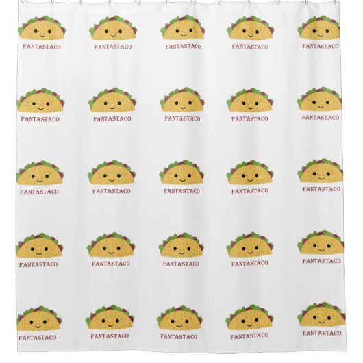 Funny Fantastaco Taco Pun Cute Kawaii Taco Douchegordijn (Voorkant)