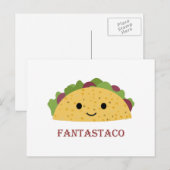 Funny Fantastaco Taco Pun Cute Kawaii Taco Feestdagenkaart (Voorkant / Achterkant)