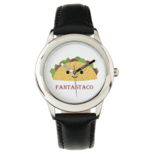 Funny Fantastaco Taco Pun Cute Kawaii Taco Horloge