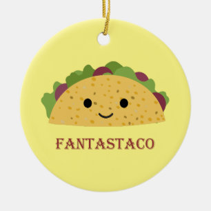 Funny Fantastaco Taco Pun Cute Kawaii Taco Keramisch Ornament