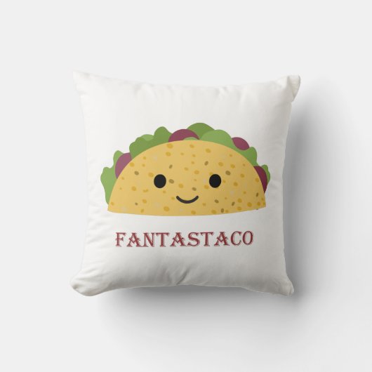 Funny Fantastaco Taco Pun Cute Kawaii Taco Kussen (Voorkant)