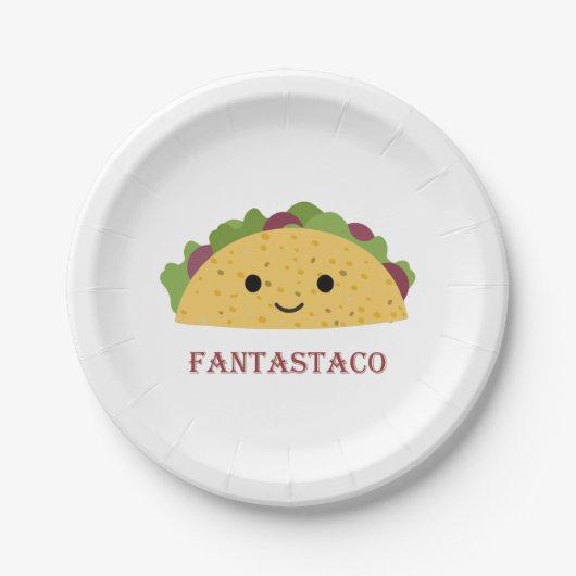 Funny Fantastaco Taco Pun Cute Kawaii Taco Papieren Bordje (Voorkant)