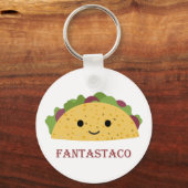 Funny Fantastaco Taco Pun Cute Kawaii Taco Sleutelhanger (Voorkant)