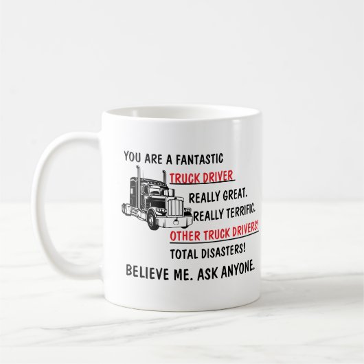 Funny Fantastic Trucker Truck Driver Koffiemok (Links)