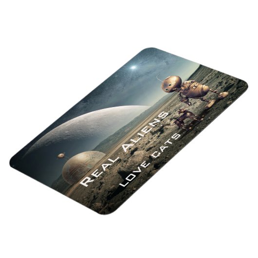 Funny Fantasy Crazy Cat Alien Magnet Magneet (Linkerzijde)