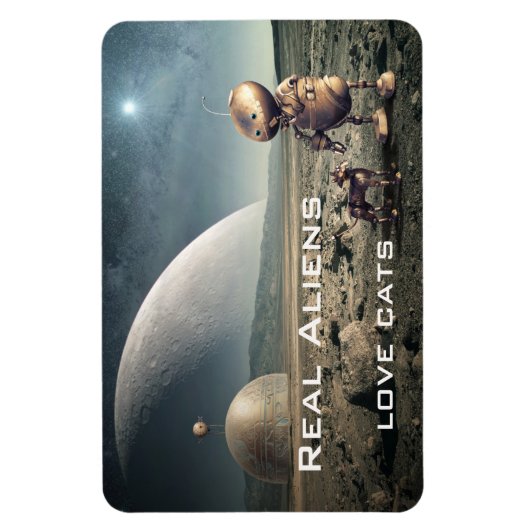 Funny Fantasy Crazy Cat Alien Magnet Magneet (Verticaal)